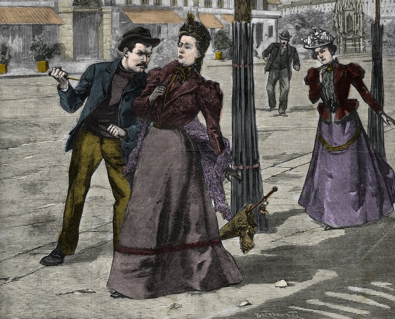 Erzsébet osztrák császárnő (Sissi) meggyilkolása Luigi Lucheni olasz anarchista Genfben alkotó: Unknown artist