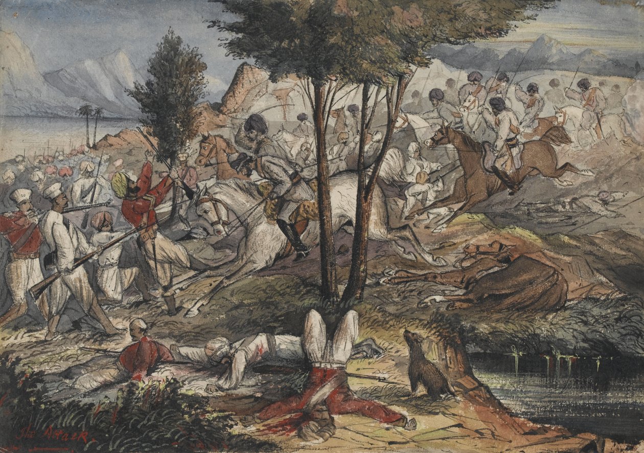 „A támadás”. Közép-indiai ló alkotó: Unknown artist
