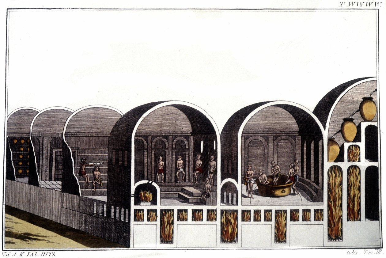 Caracalla fürdője Rómában. század elejéről származó metszet. alkotó: Unknown artist