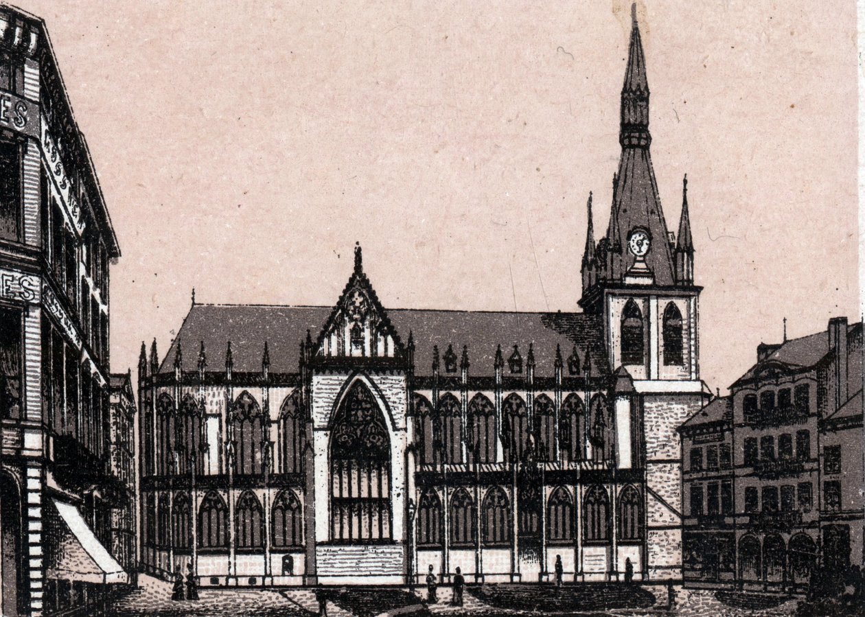 A belgiumi liege-i Szent Pál katedrális a „A világ 168 nézetet illusztrál” című művében, dátum nélküli (XIX. század vége) alkotó: Unknown artist