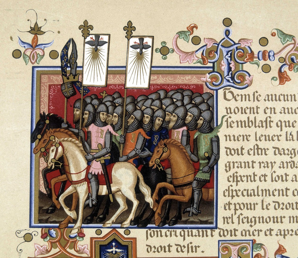A keresztes lovagok a háború útján – a „Szentlélek rendjének” statútumában” (Szentlélek rendje), Nápoly alkotó: Unknown artist