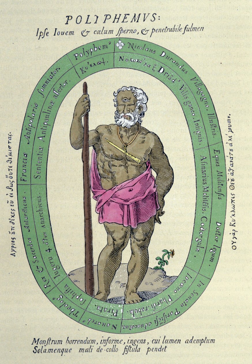A Cyclops Polyphemus (Polyphemus), szatíra Nicolas Durand de Villegagnon francia katona és felfedező (1510-1571) ellen alkotó: Unknown artist