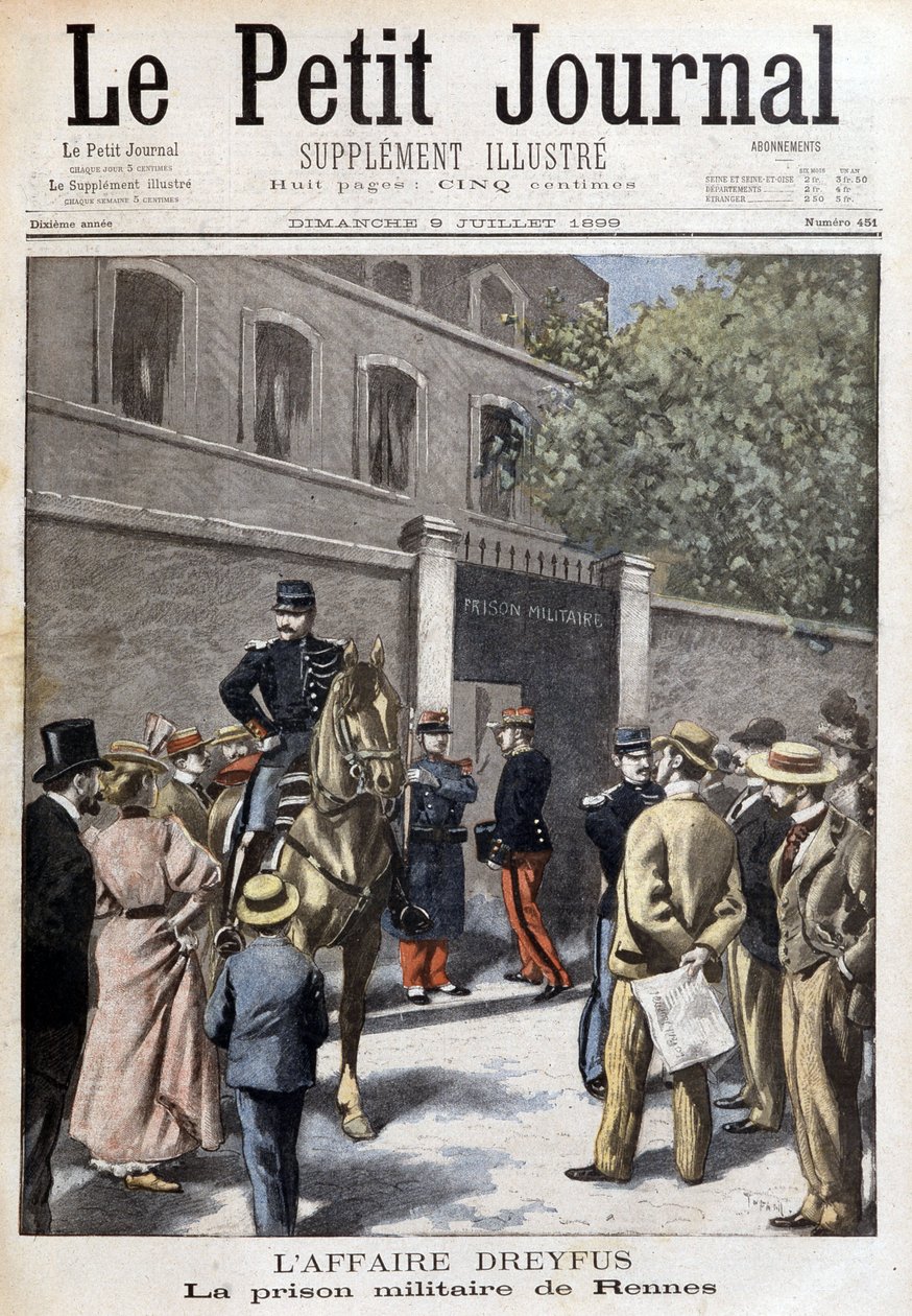 A Dreyfus-ügy: Rennes-i katonai börtön – a „Le Petite Journal” 1899.09.07. alkotó: Unknown artist