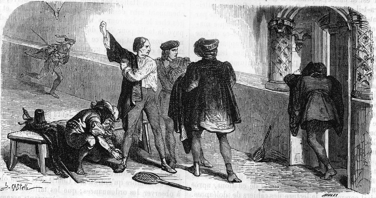 Orléans hercege pálmajátékot játszik a párizsi Hallesben. alkotó: Unknown artist