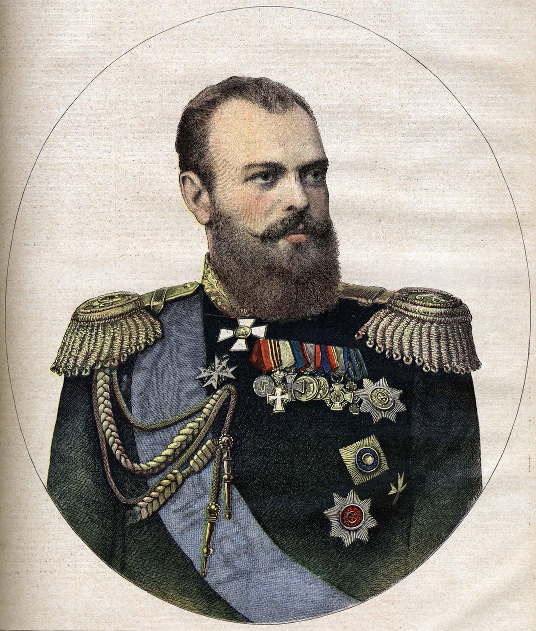 Az orosz császár (cár) III. Sándor metszet 1891-ből alkotó: Unknown artist