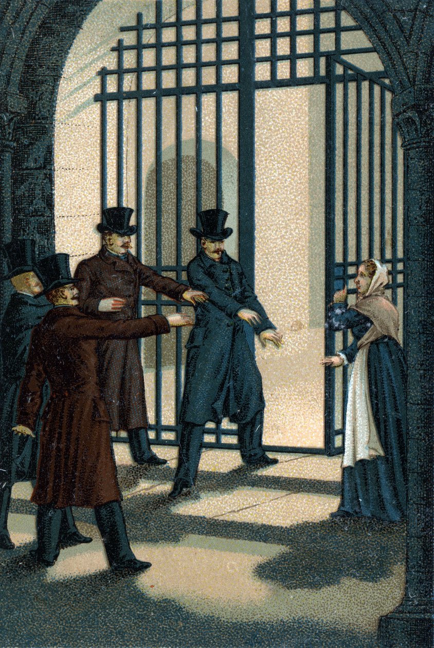 La Rochelle négy őrmesterét (Bories, Pomier, Raoulx és Goudin) a restauráció idején azzal vádolták, hogy 1822-ben meg akarták dönteni a monarchiát és a guillotine-okat. Bűnük az, hogy a Charbonnerie-hez (Carboneria) tartoztak. alkotó: Unknown artist