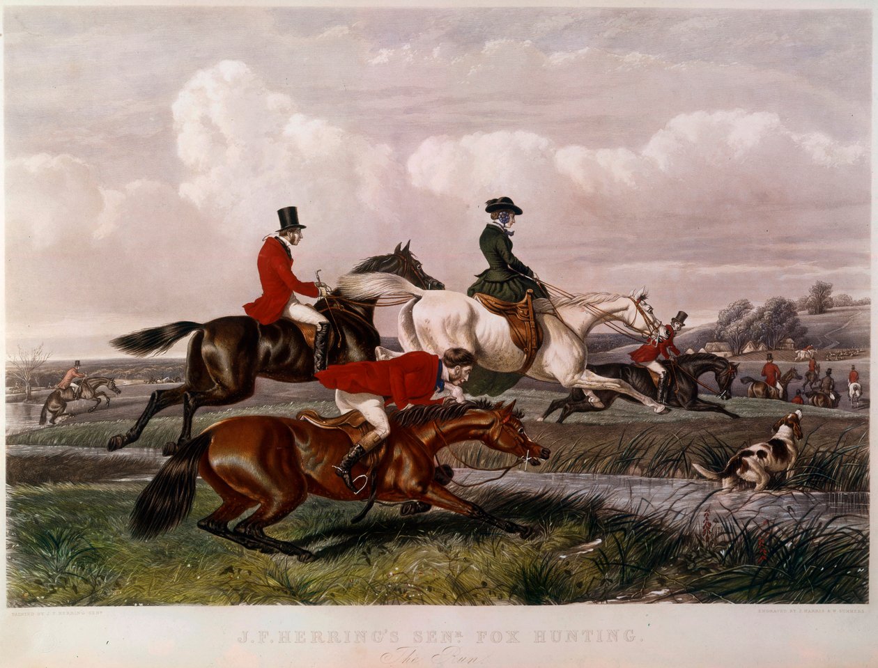 John Frederick Herring (1795-1865) The Fox Hunt metszete (ec.engl.) 19. századi magángyűjtemény alkotó: Unknown artist