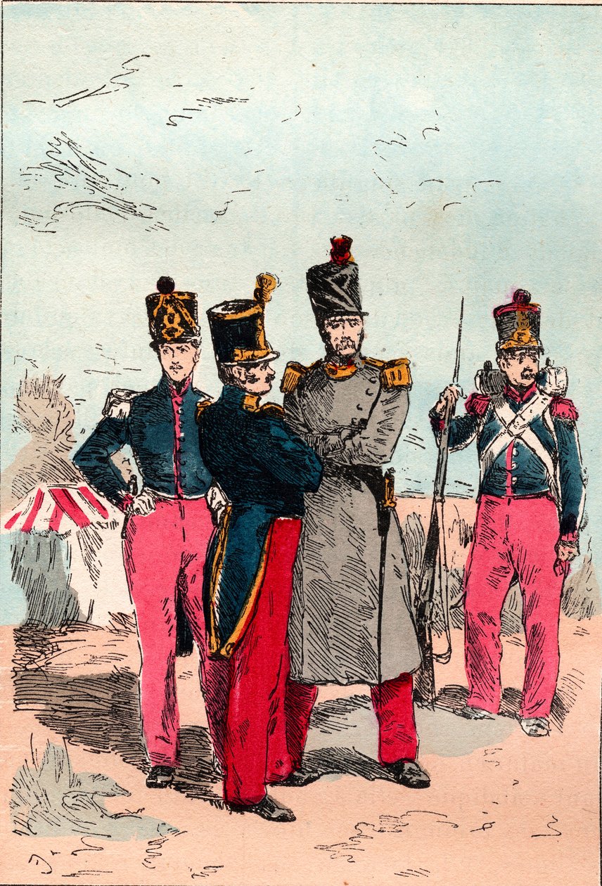 A francia Armee Louis Philippe uralkodása alatt 1830-tól 1848-ig - Vonal - Metszet 1882-ből a „Histoire de dix ans: 1830-1840”-ben” Louis-Blanc (1811-1882) alkotó: Unknown artist
