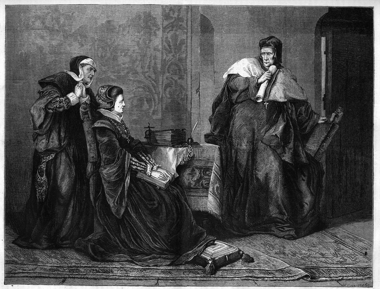 A Gardiner Eveque bemutatja Lady Jeanne Grayt (Jane Gray alkotó: Unknown artist