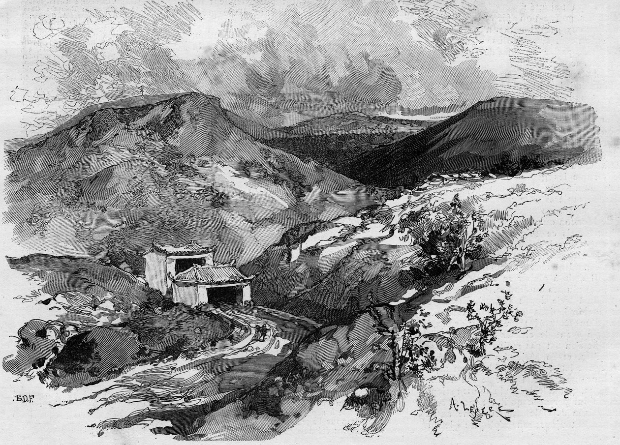 Kína kapuja a tonkini határon. Metszet a „The Illustrous World”-ben, 1885. alkotó: Unknown artist
