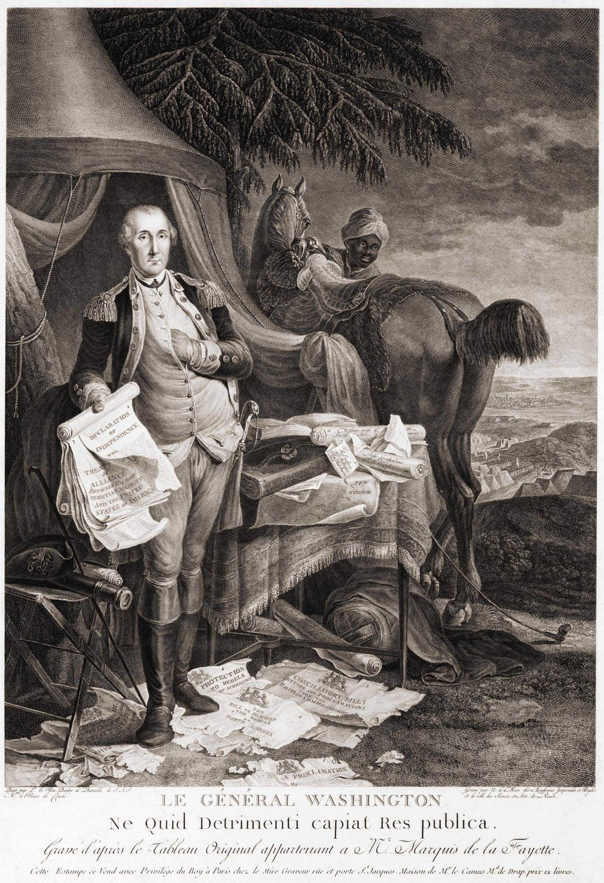 Washington tábornok (1732 - 1799), az eredeti festmény után vésve, amely de la Fayette márkié volt. alkotó: Unknown artist