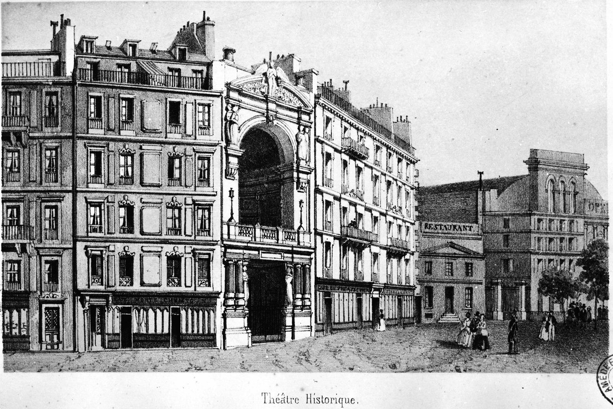 A Történelmi Színház a 19. században - metszet, Carnavalet.¿ alkotó: Unknown artist