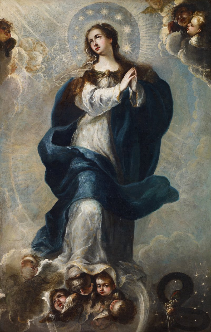 Szeplőtelen fogantatás - Névtelen - 17. század közepe. - Olaj, vászon - 165x106,5 - Museo Carmen Thyssen, Malaga alkotó: Unknown artist