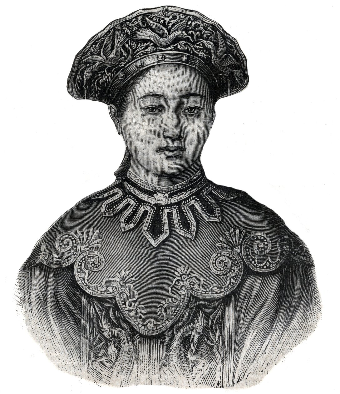 Japán impressziója Haruko, Mikado Mutsuhito nője (1852-1912) – 1892-es metszet alkotó: Unknown artist