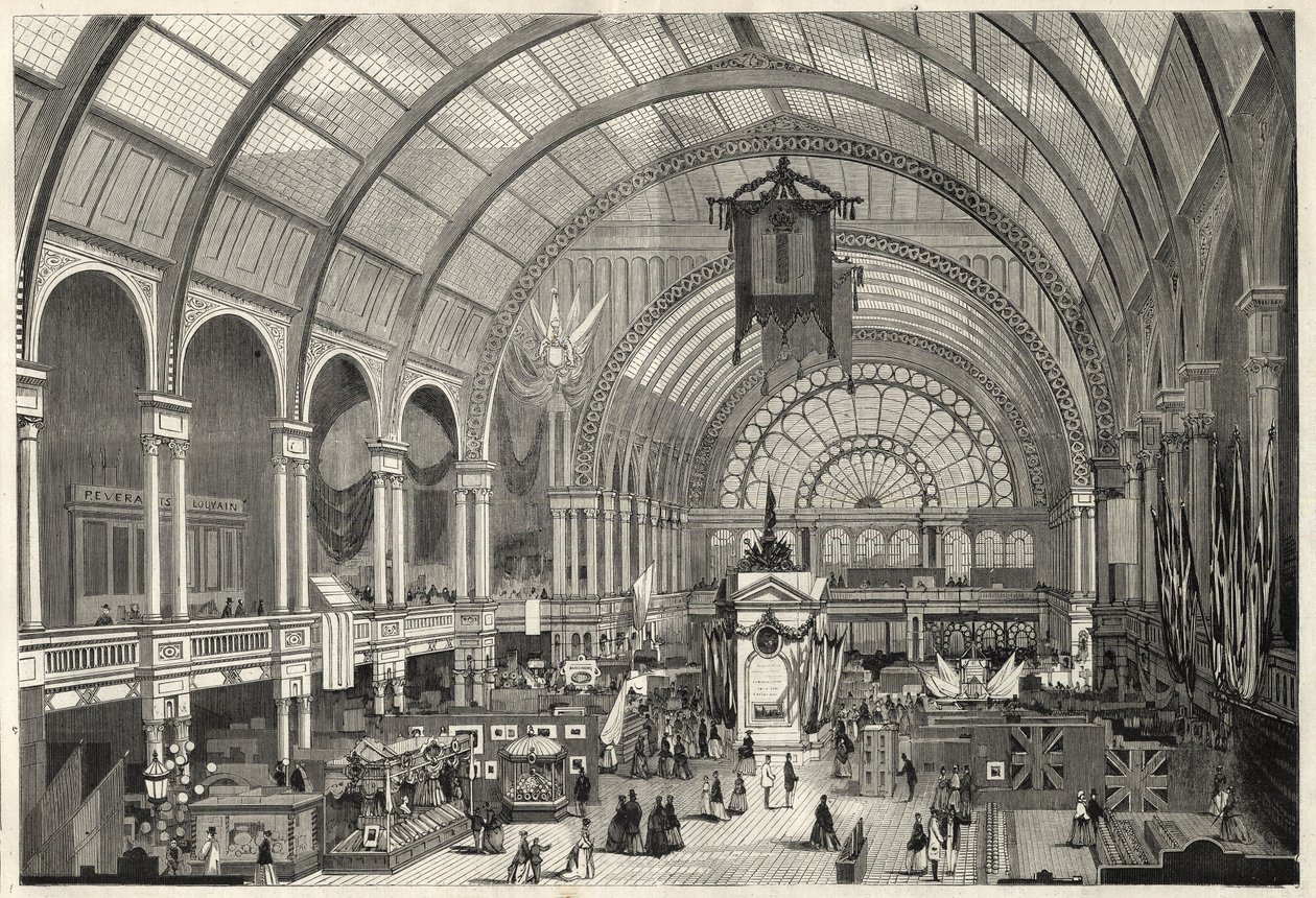 A Nemzetközi Kiállítás Amszterdamban 1869 - A Nemzetközi Kiállítási Palota belső képe alkotó: Unknown artist