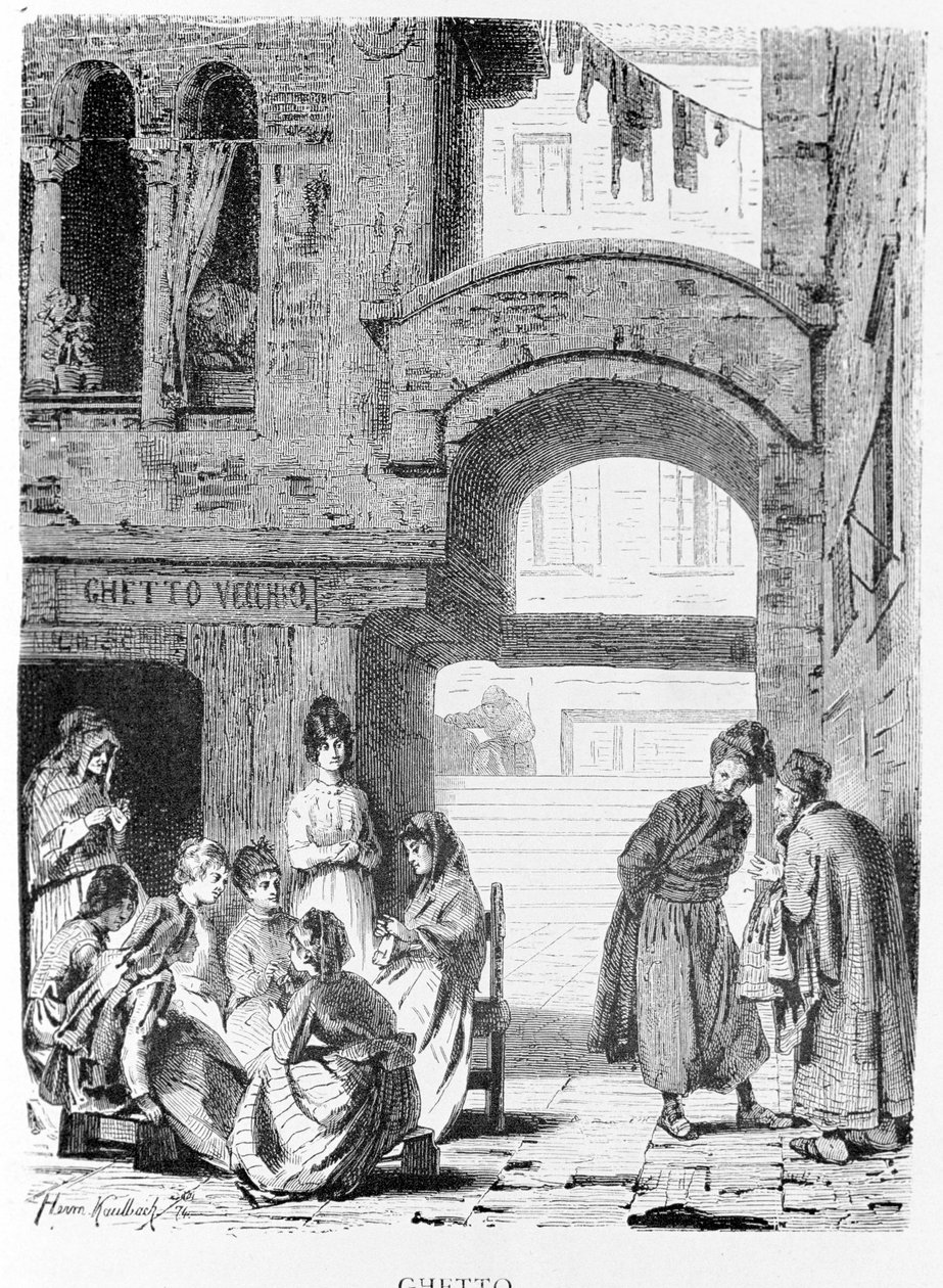 A velencei zsidó gettó a XIX. alkotó: Unknown artist