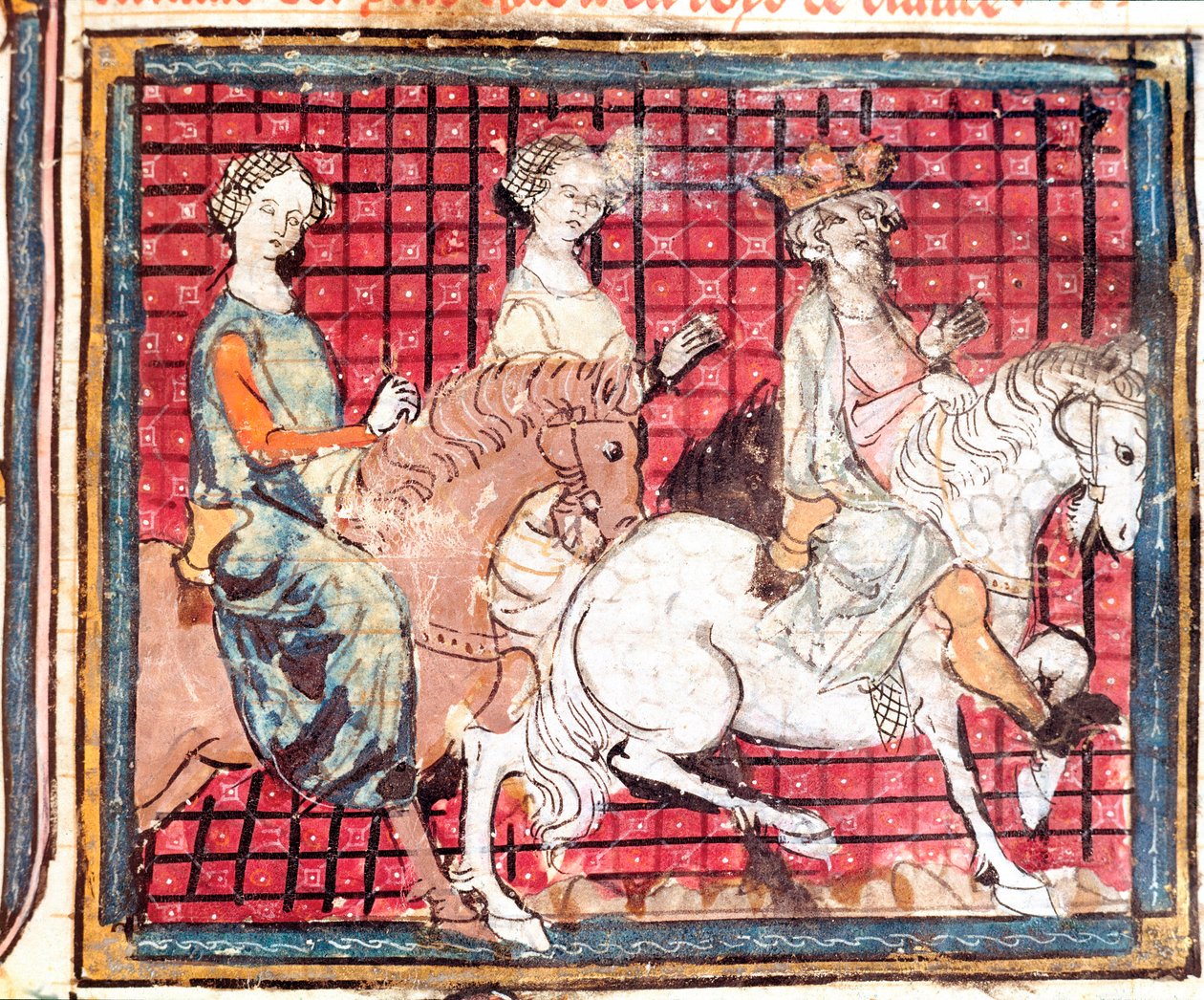 Chilperic frank királya (543-597) és Fredegonde ló Miniatűr a „Grandes Chronicles de France”-ból” 1375-1379 Városi Könyvtár, Castres alkotó: Unknown artist