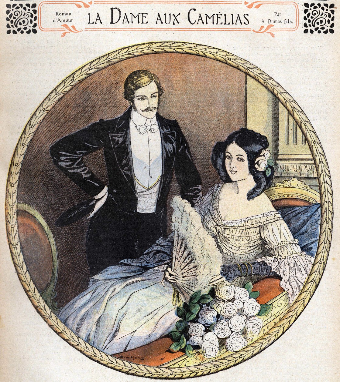 Ifj. Alexandre Dumas A kaméliák hölgye, illusztráció a 19. század végén a regények folyóirata után. alkotó: Unknown artist