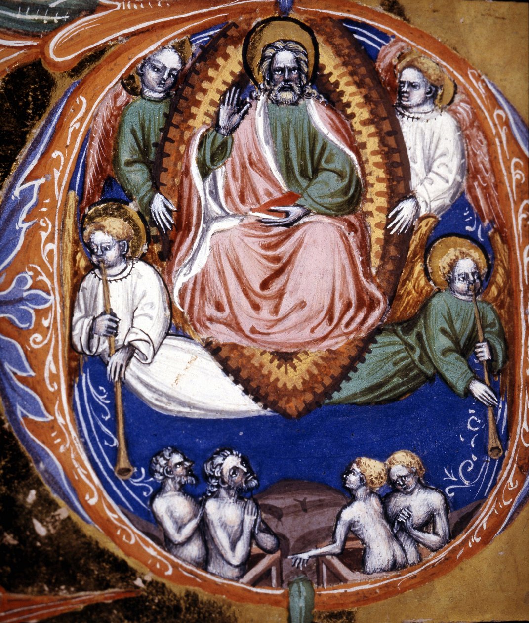 Az utolsó ítélet – Szent Ágoston „De civitate dei” című könyvében, 15. század elején. Városi Bibl. Riminiből. alkotó: Unknown artist