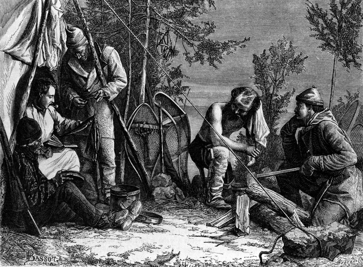 A csapdák (hivatásos vadászok) élete Kanadában: A tábor. alkotó: Unknown artist