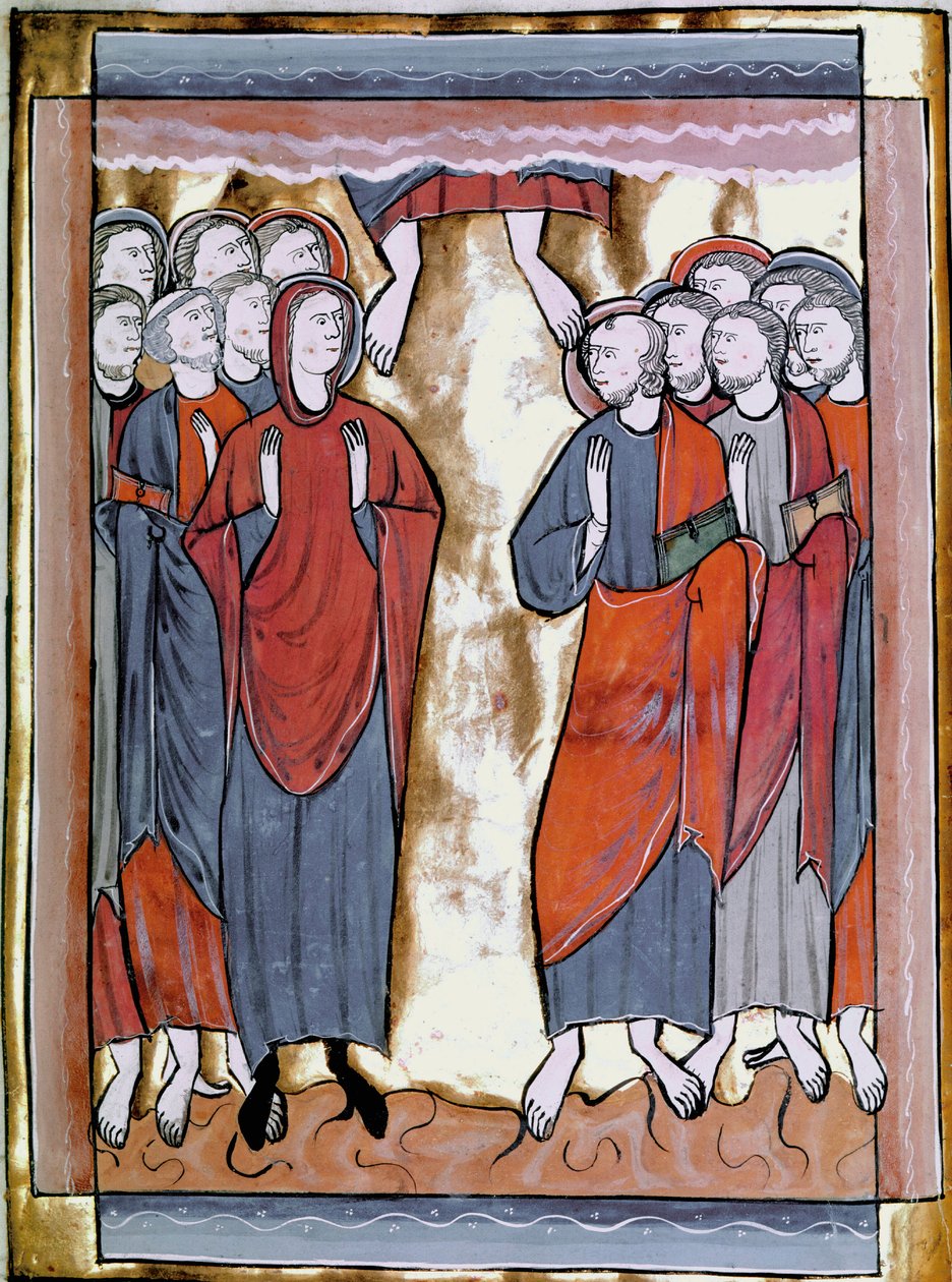 A miniatűr mennybemenetel a „The Book of Psalms um calendar” vagy „Psaltier à l