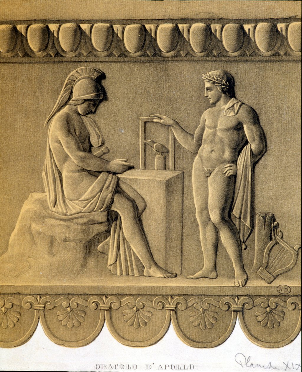 Apollo Oracle - egy görög dombormű fakszimile alkotó: Unknown artist