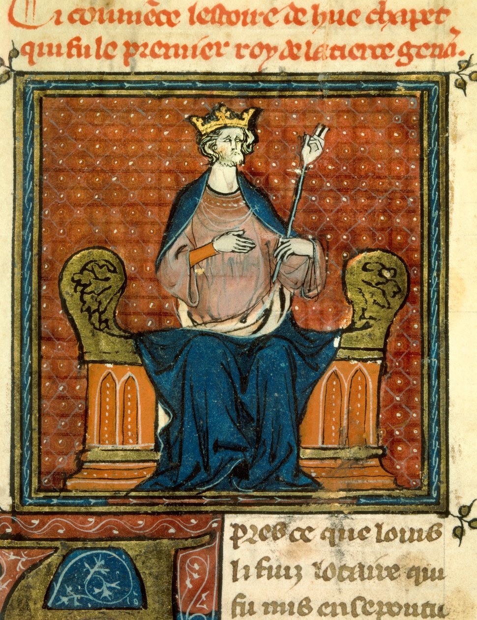 Hugues Capet (941-996) rítusa 988-ban Miniatűr egy 13. vagy 14. századi kéziratból. Paris, B.N. alkotó: Unknown artist