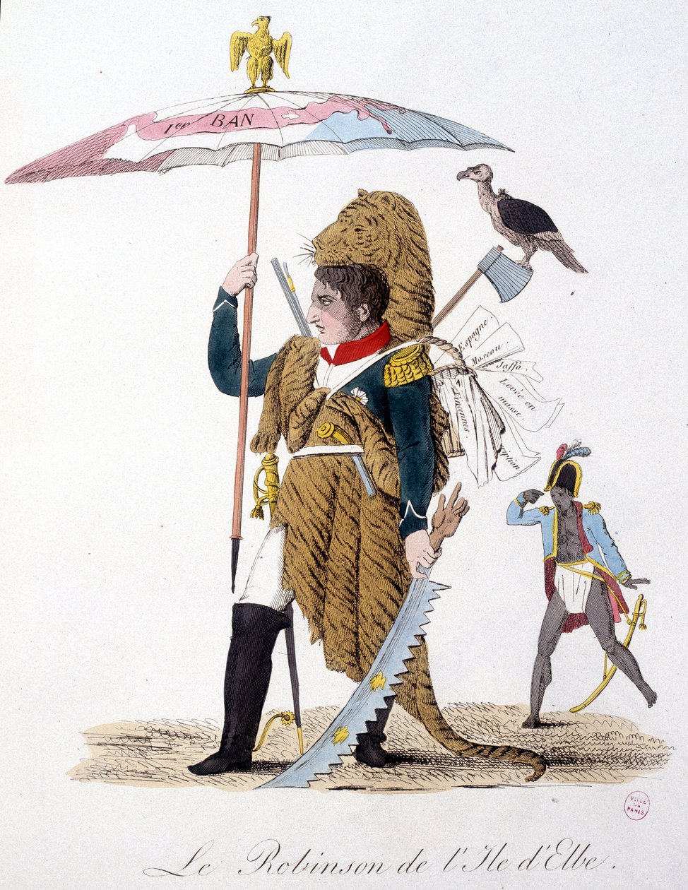 Az Elba-sziget Robinsonja - a „” Napóleon 1.-ben, karikatúrák, próbabábu gyűjtemény”, c. 1814 alkotó: Unknown artist