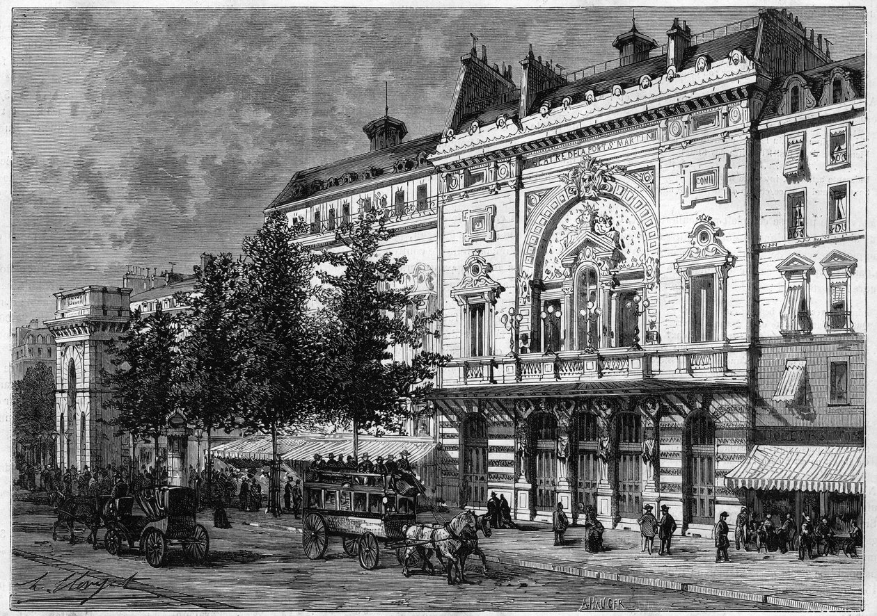 A Theatre de la porte Saint Martin (Saint-Martin) Párizsban 1873-ban. alkotó: Unknown artist