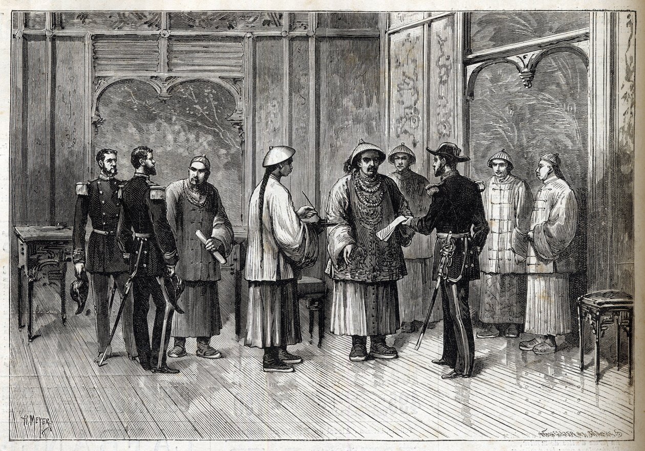 A Tientsin-egyezmény vagy Li-Fournier-egyezmény – Tientsin-egyezmény – Li-Fournier-egyezmény (Li Fournier) – május 11. alkotó: Unknown artist