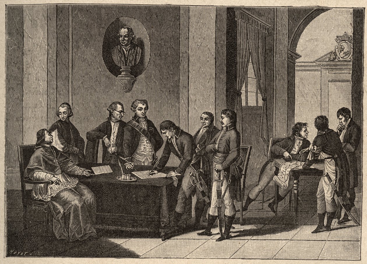 A Tolentino Szerződés vagy a Tolentino-béke egy békeszerződés, amelyet 1797. február 19-én írtak alá az olaszországi Tolentinóban Franciaország és a pápai államok között. (Bonaparte tábornok és VI. Pius (Pio vagy Pius) pápa (1717-1799) között. A pápa felad alkotó: Unknown artist