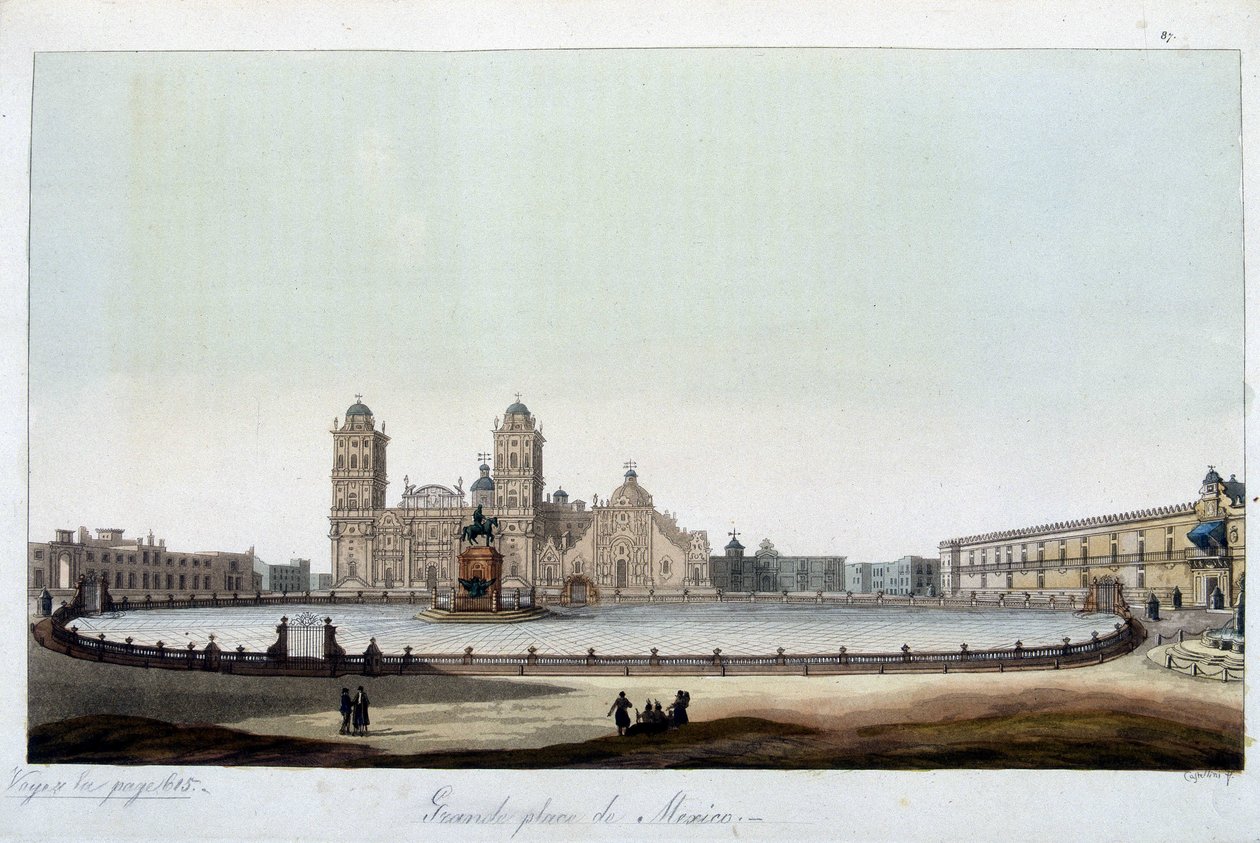 A Zocalo: Mexikóváros nagy tere. „A régi és modern jelmezben” alkotó: Unknown artist