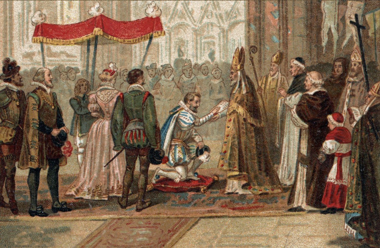 IV. Henrik francia király lemondása Saint Denisben július 25-én alkotó: Unknown artist