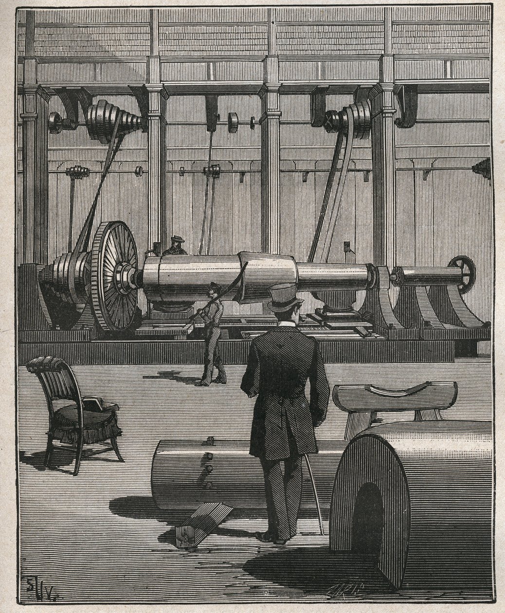 A túra művészete: lövöldözni egy acél szörnyágyúval. Metszet 1885-ből Adolphe BITARD „” Les arts et metiers illustres” című könyvébe. alkotó: Unknown artist