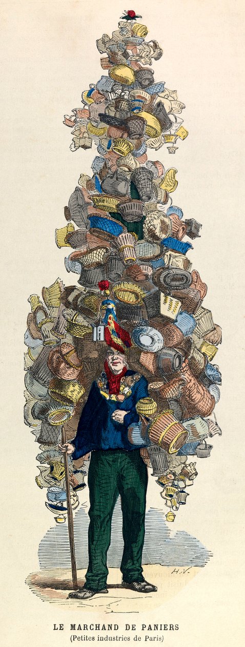 A kosárkereskedő Párizsban a 19. században - magángyűjtemény alkotó: Unknown artist