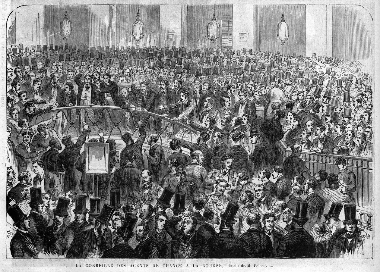 A csereügynökök kosara a párizsi tőzsdén 1867-ben. alkotó: Unknown artist
