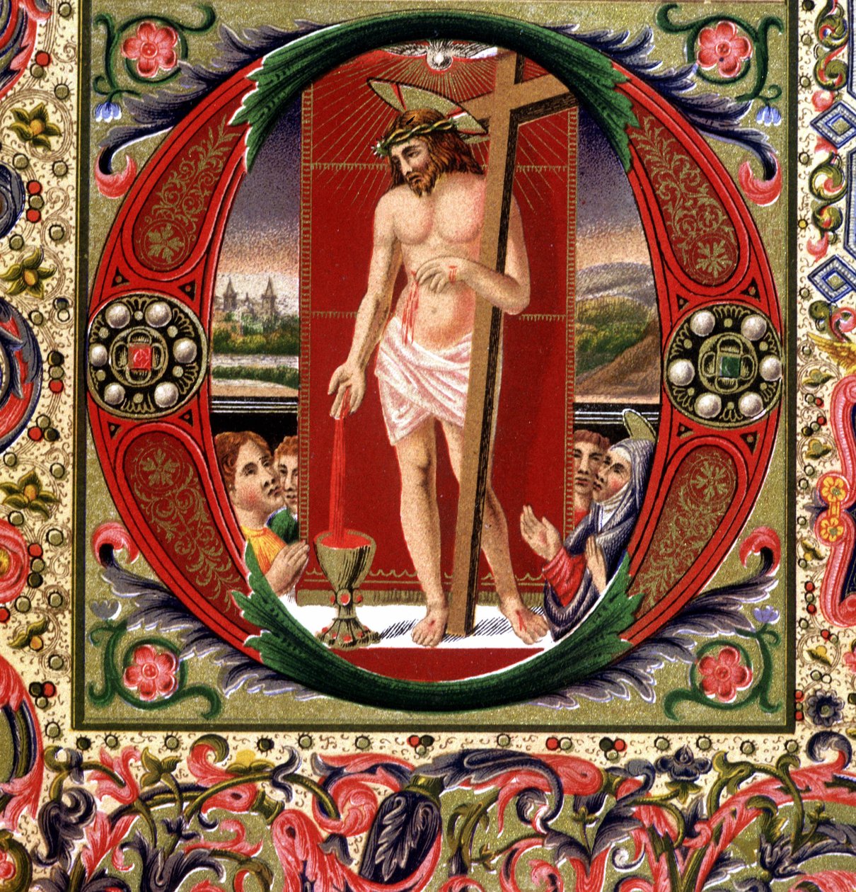 Jézus Krisztus vére. 19. századi kromolitográfia. alkotó: Unknown artist