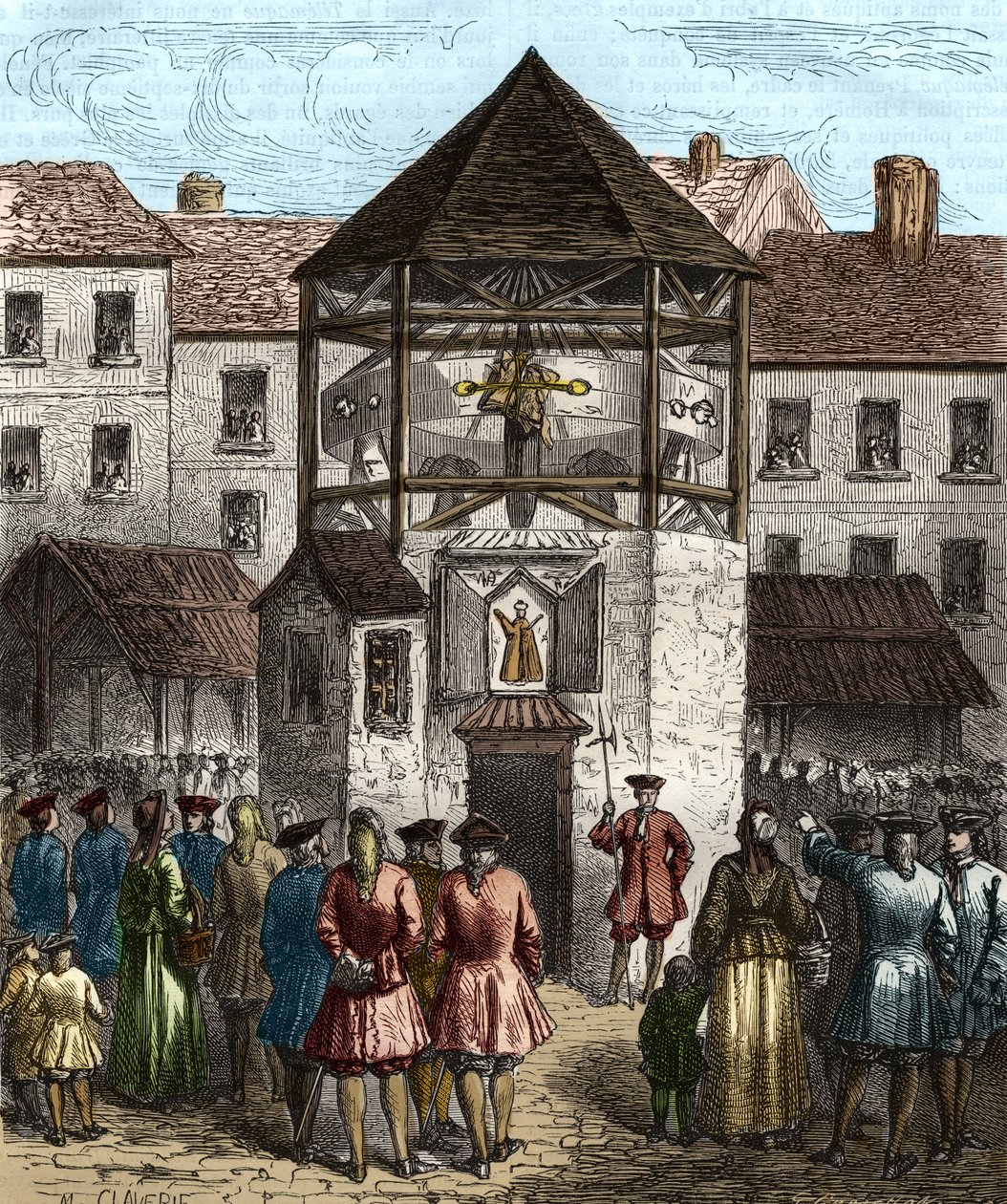 Sebastien Le Prestre, de Vauban márki „” la dime royale” című könyvét az 1707-es betiltása után a pellengérre tették. alkotó: Unknown artist