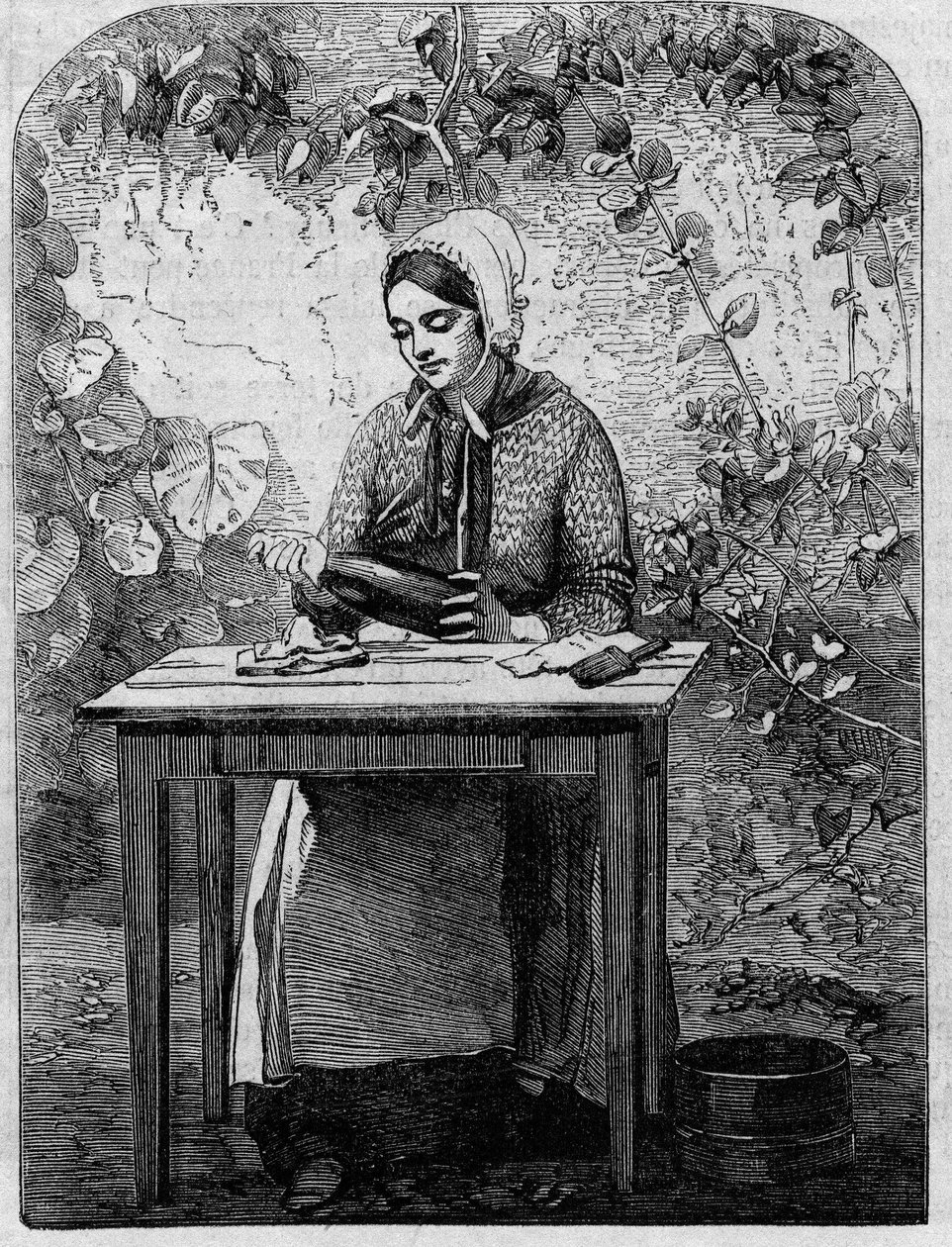 A pezsgő bor palackozása. Metszet 1864-ből. alkotó: Unknown artist