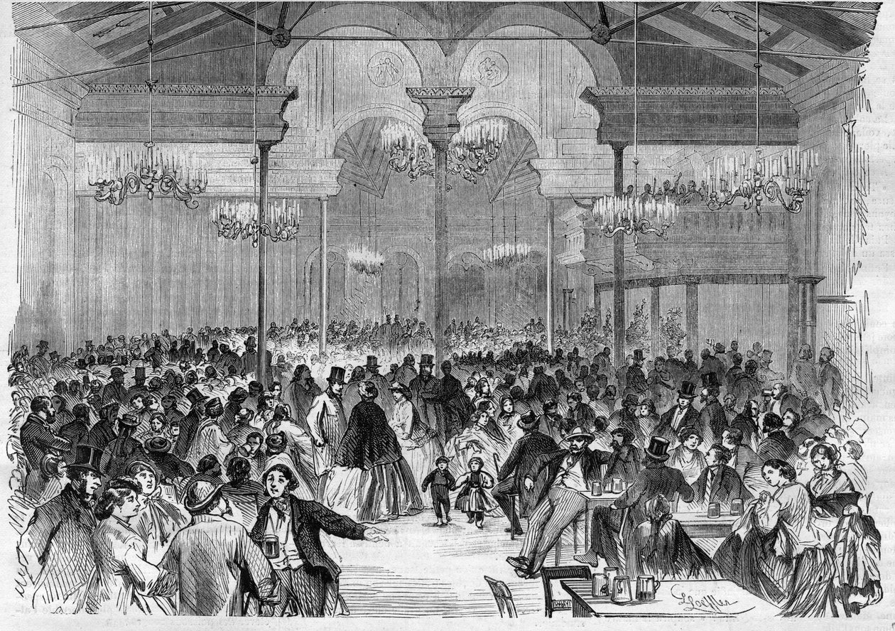 A berlini sörfőzdék: a tivoli sörfőzde – gravírozás a „” Le Journal Illustrie”-be” alkotó: Unknown artist