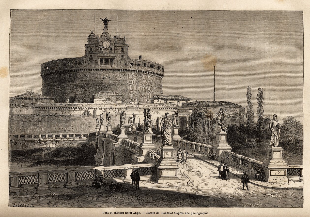 A Tiberis jobb partján található római Szent Angelo híd és kastély (Castel Sant