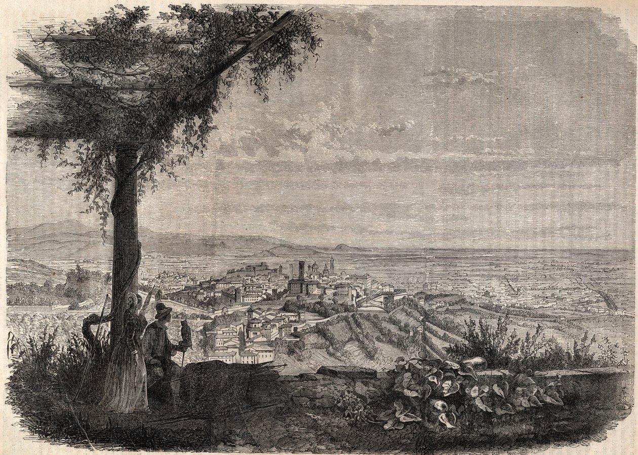Bergamo városa (Bergamo) 1858 körül - metszet - alkotó: Unknown artist