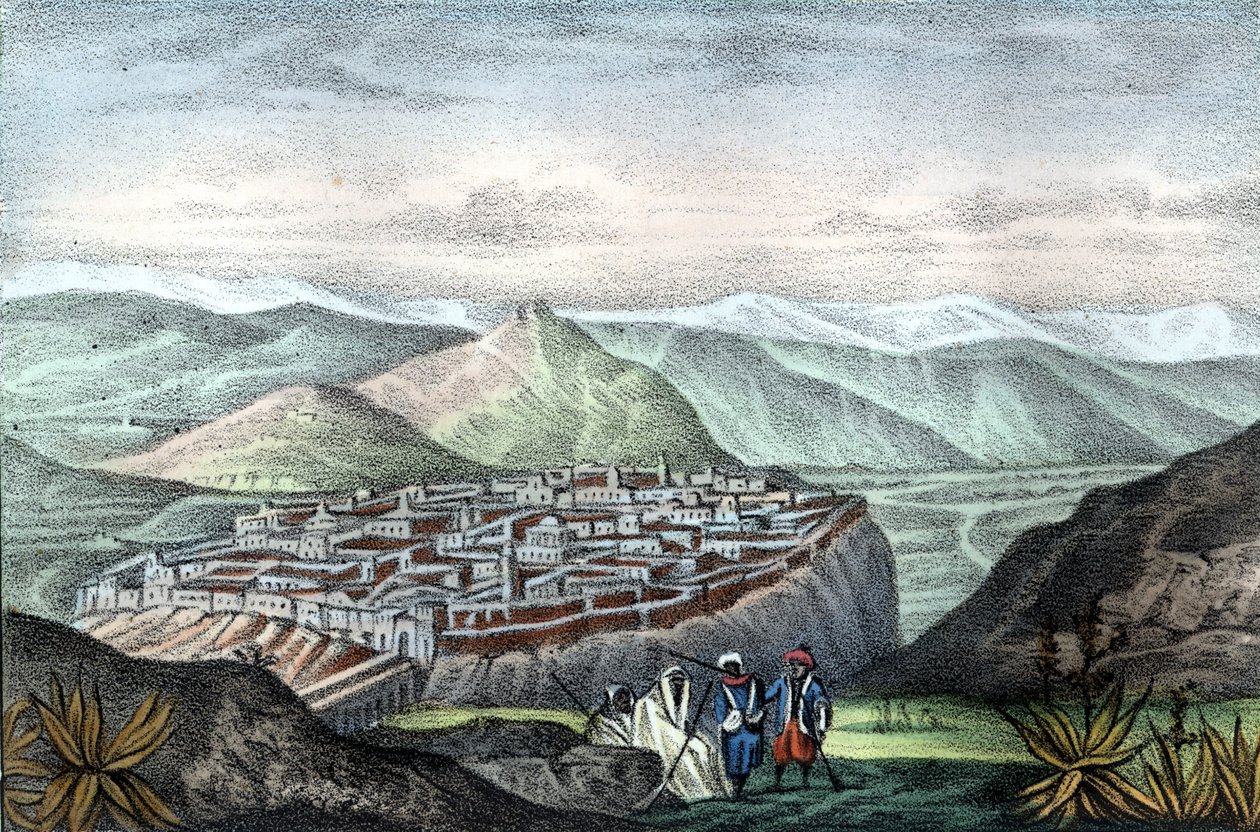 Constantine városa Algériában 1840-ben. Léon Galibert „L