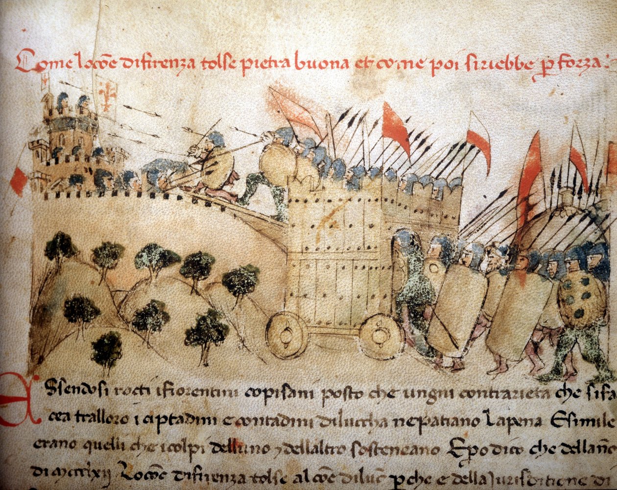 Firenze városa meghódította Pietrabuonát, amelyet Lucca lakói később – a „Croniche del Sercambi”-ban – 1400 körül birtokba vettek. Nemzeti Levéltár, Lucca. alkotó: Unknown artist