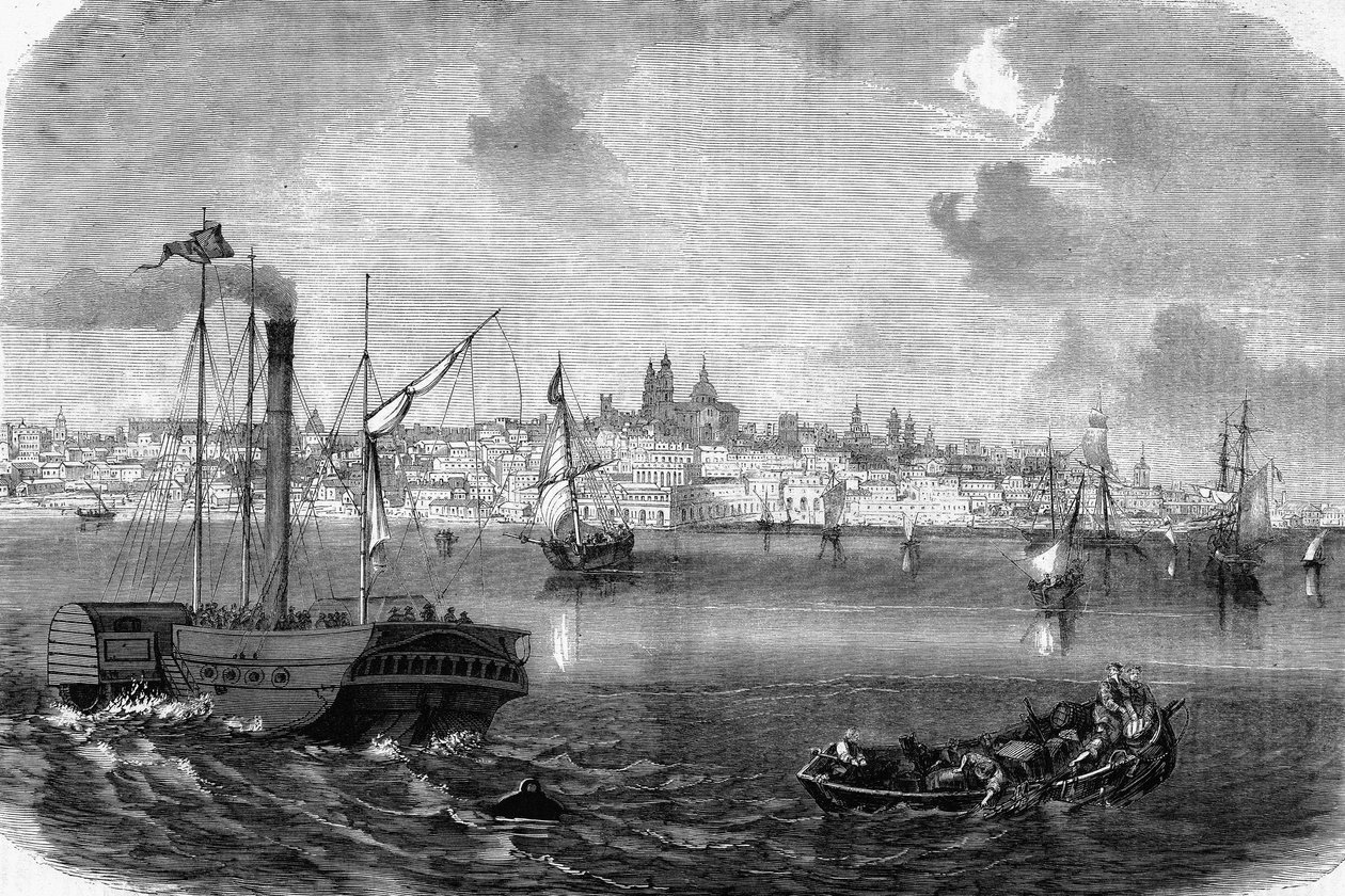 Montevideo városa Uruguayban 1864-ben. alkotó: Unknown artist