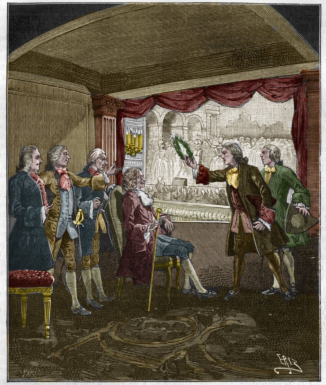 Voltaire megkoronázása (Francois-Marie Arouet alkotó: Unknown artist