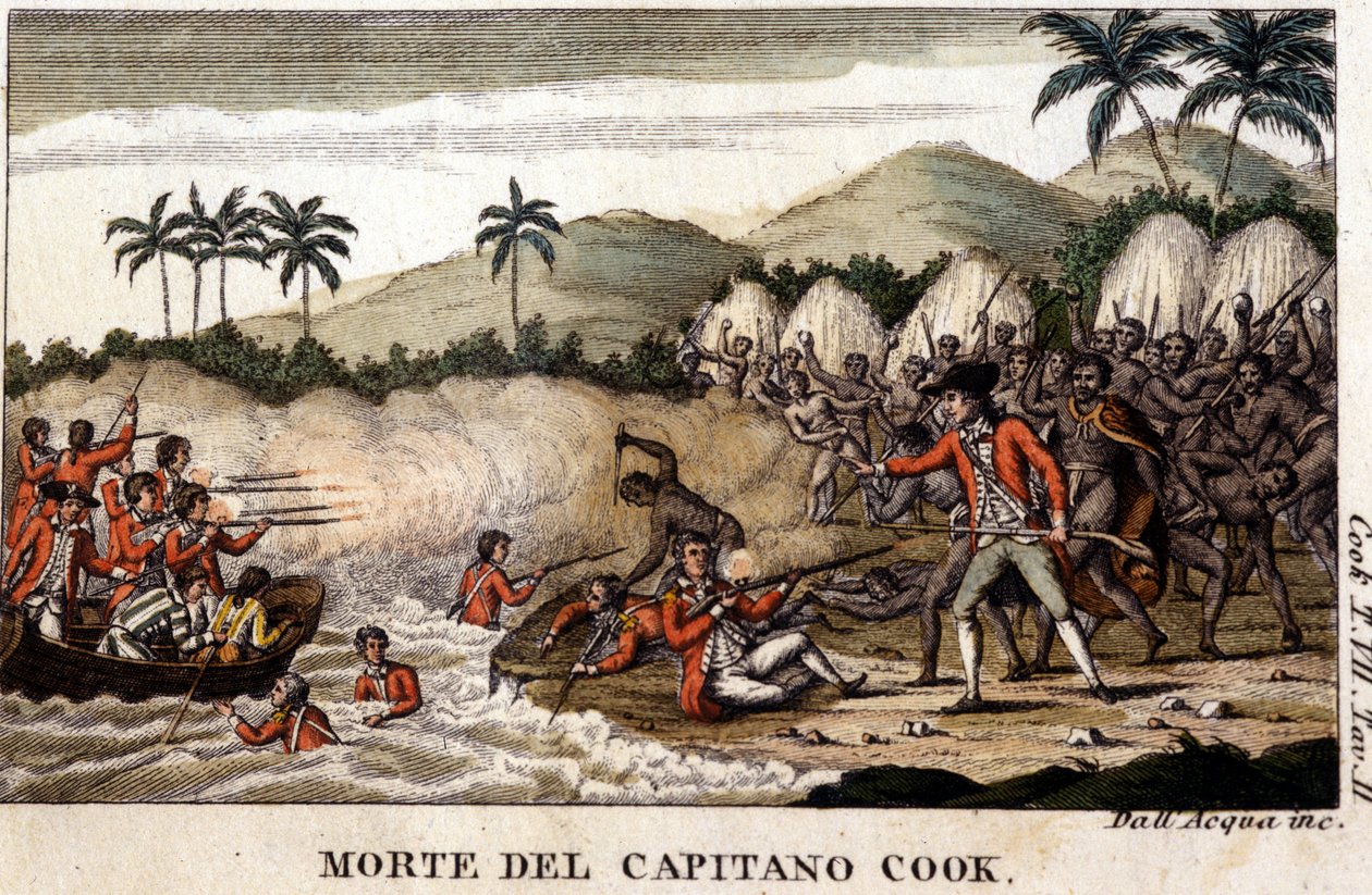 Cook kapitány halála a „Viaggi del Capitano Cook”” Milánó után 1820-ban alkotó: Unknown artist