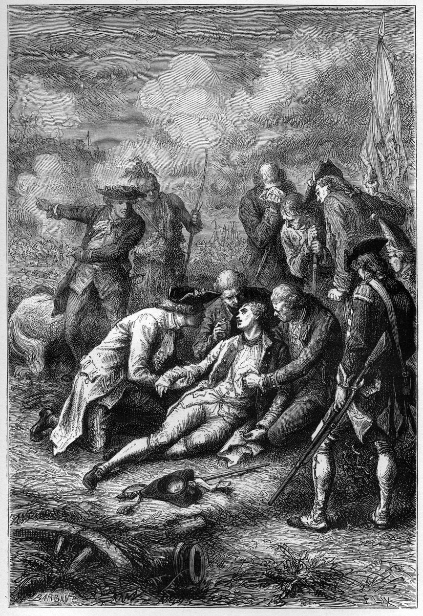James Wolfe (1727-1759) halála Ábrahám síkságán, Quebecben alkotó: Unknown artist