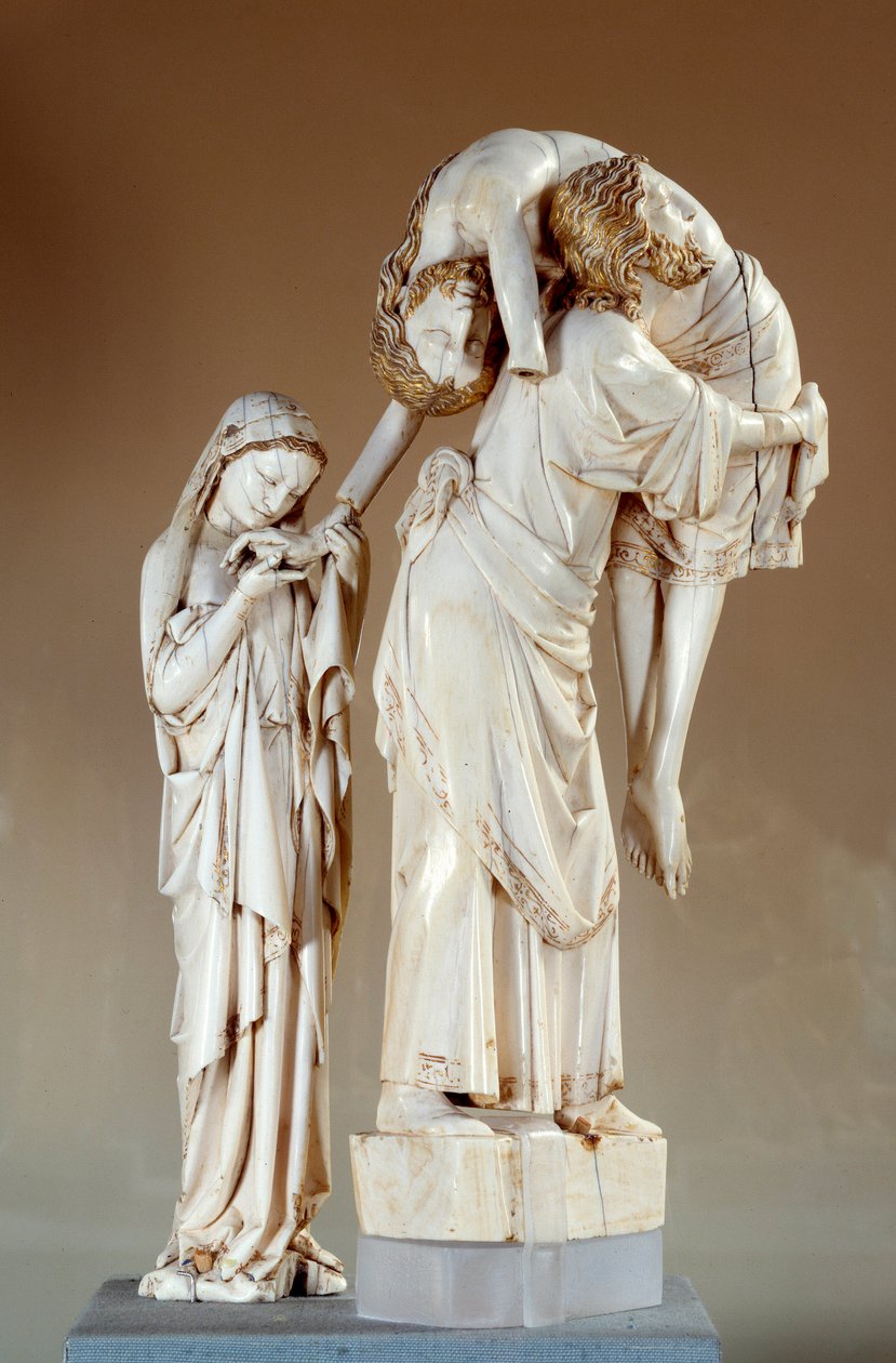 A kereszt leereszkedése: Krisztus hordozza Szent János, a Szűz Csoport elefántcsont szobrát. 13. század vége. Párizs, Louvre Múzeum alkotó: Unknown artist