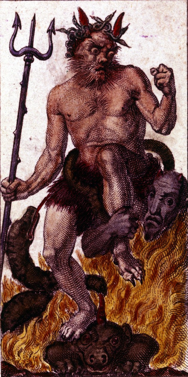 Az ördög 1840-ből készült tarottérképen. alkotó: Unknown artist